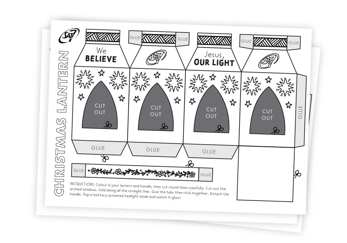 Make your own Christmas lantern sheet