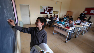 Children in school class