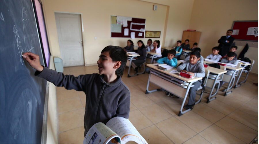 Children in school class